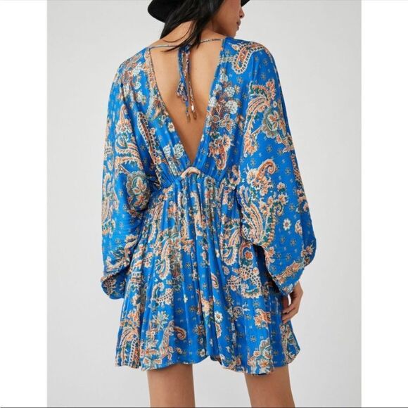NWT Free People Printed Arzel Mini Dress / Botanical Combo - Picture 9 of 9